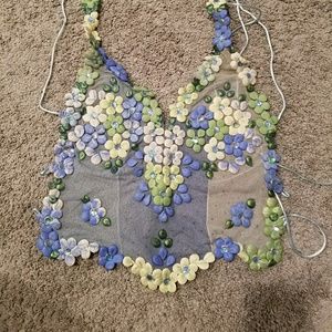 Blue Sheer Halter top